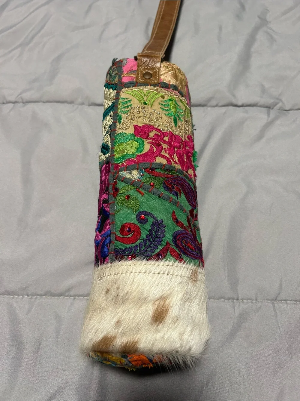 Bhrayna Bags Upcycled Wine Tote Bag Leather Handle